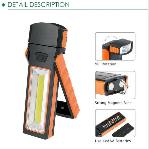 Quality COB Portable Magnetic Work Light Battery Operated With 1W LED On Head Magnetic for sale