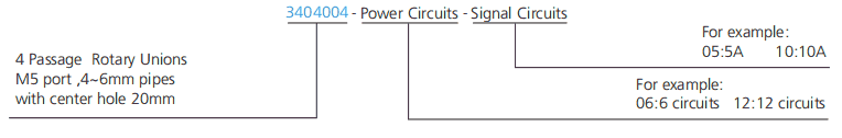 3404004 series 3404004 Series 4 Passage Hollow Shaft Rotary Unions slip ring description