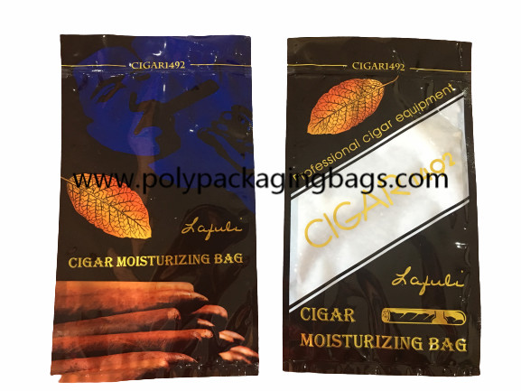 Quality Classic Cigar Moisturizing Zipper Compound Plastic Bag Cigar Humidor Bags With for sale