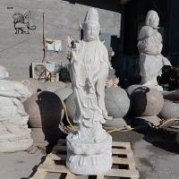 China Marble Guanyin Statue Quan Yin Buddha Statues Home Decor Life Size Religious Female Stone Hand Carving factory