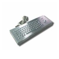 China Waterproof DeskTop 304 Stainless Steel Industrial Metal Keyboard IP65 With Trackball for sale