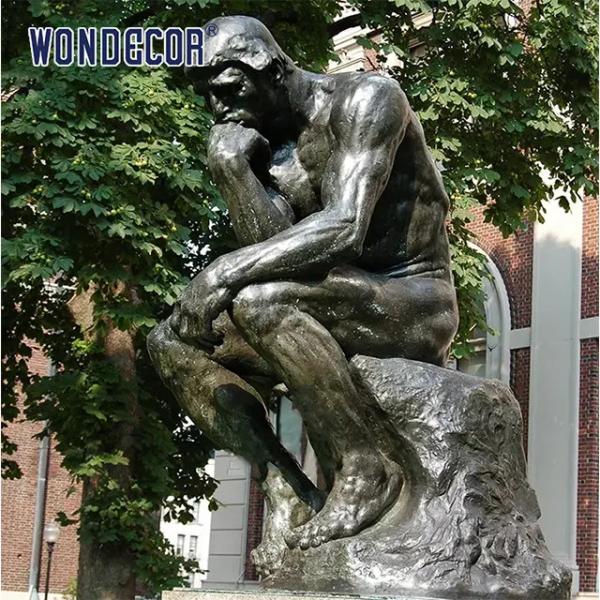 Quality Outdoor garden decoration, life-size art casting, thinker bronze carving for sale