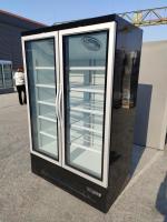 China Commercial Supermarket Upright Glass Door Freezer With Inner Vertical Led Lights factory