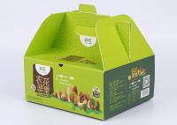 China Take Away Green Paper Packaging Boxes Glossy Lamination And Soft Crease For Food Packaging factory