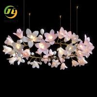 China Customized Luxury Flower Art Ceramic Modern Project Chandelier For Hotel Wedding Lobby factory