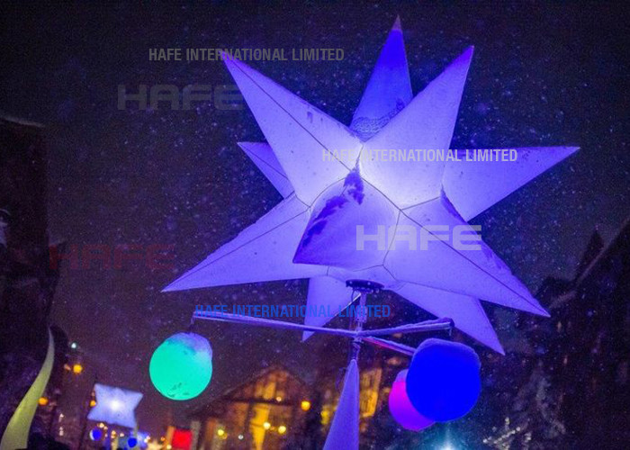 China 2.5m Diameter Wonderful Inflatable Lighting Decoration Star Decorative Hanging Stars factory