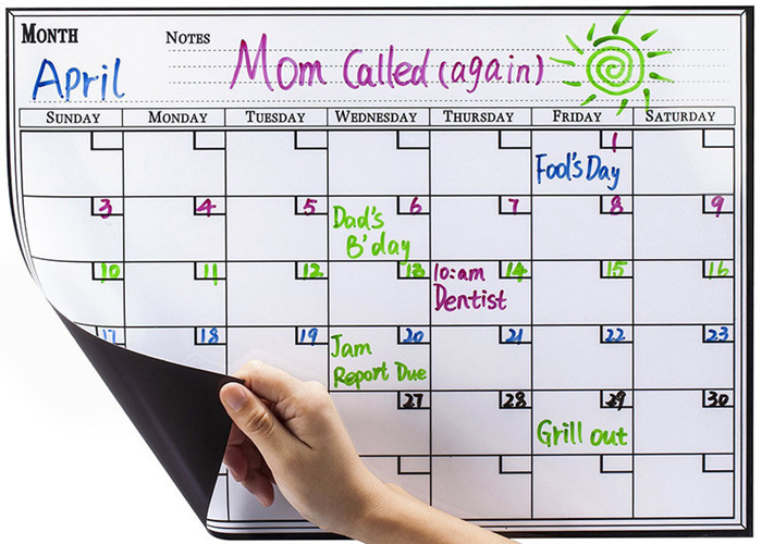 China Stain Resistant Surface Dry Erase Magnetic Fridge Calendar Magnetic Grocery List Pad for sale