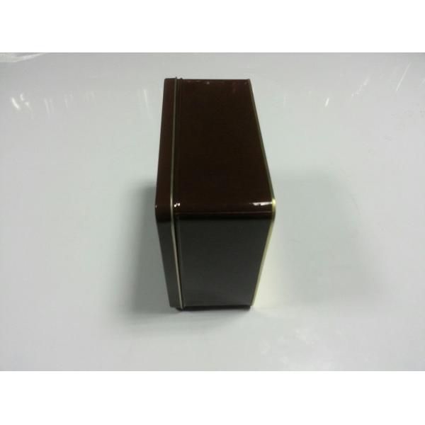 Quality Metal Black Square Tin Containers , Printed Food Cans / Medicine Boxes for sale