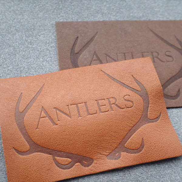 Quality Customized Hot Stamped Antique Copper Embossed Leather Patches for sale