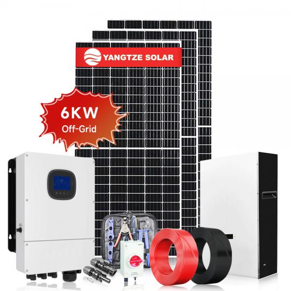 Quality Eco Friendly Off Grid Solar System Kit 6kw PV System Pure Sine Wave Inverter for sale
