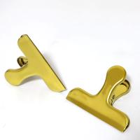 China Custom Brass Bulldog Clip for Office Bill Ticket Gold Duckbill Metal Paper Binder Clip for sale