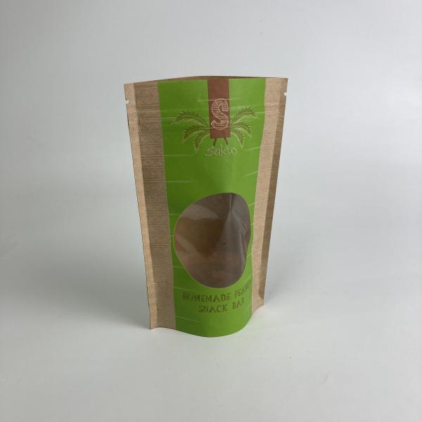 Quality Custom Printed Matt Finish Kraft Paper Bags Food Grade Stand Up Zipper Bags for for sale