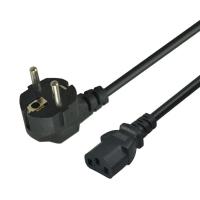 China Durable 2pin Plug Black EU Power Cord 1m 1.5m For Laptop Computer Monitor factory