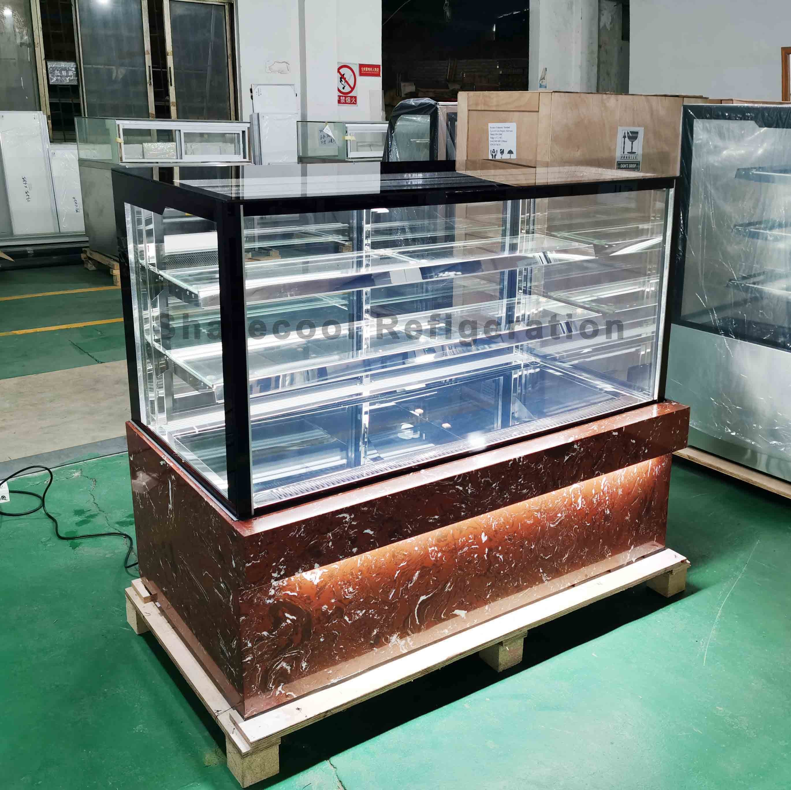 China Marble Color Commercial Display Fridge Pastry Display Chiller With LED factory