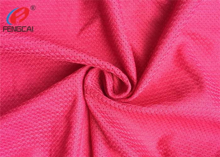 China Plain Dyed Knitted Athletic Sports Mesh Fabric 100 % Polyester Garment Fabric factory