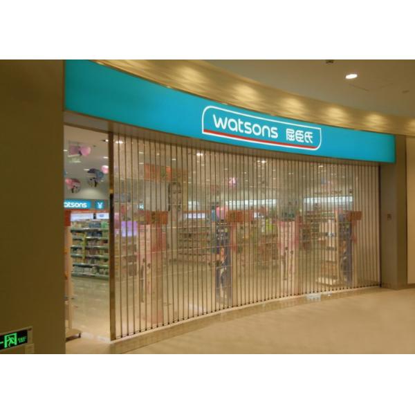 Quality Automatic Commercial Lateral Sliding Grill Shutter Transparent PC And Security for sale