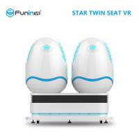 China Blue + White 2 Players 9D VR Simulator With Electric Crank Platform factory