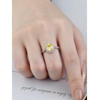 China High Clarity Fancy Diamond Rings Yellow Oval Cut Lab Diamond Wedding Ring Engagement Ring factory