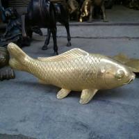 Quality Realistic Brass Koi Garden Fish Sculptures 316 Copper Metal Outdoor Ornaments for sale