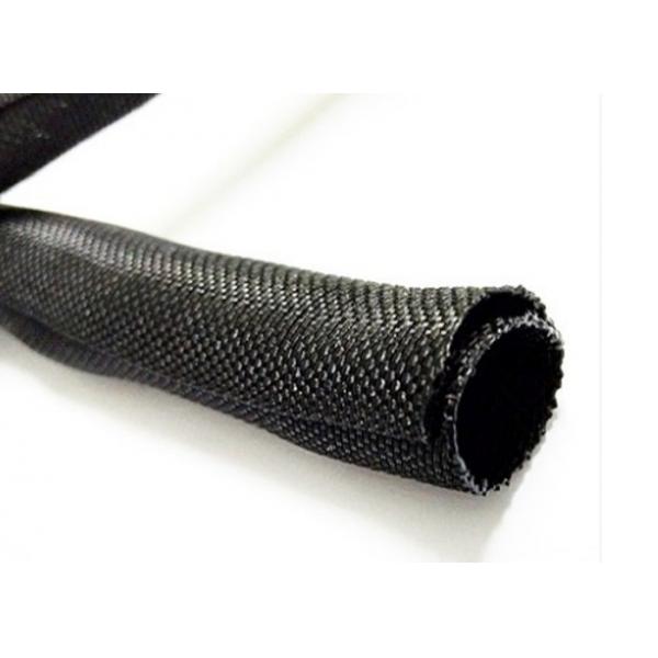 Quality Polyester Braided Split Loom Sleeve , Flexible Cable Self Wrapping Sleeving Custom for sale