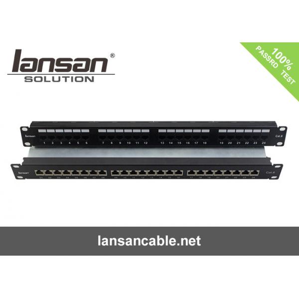 Quality Dust Cover UTP Cat6 24 Port 1U Rack Network Patch Panel for sale