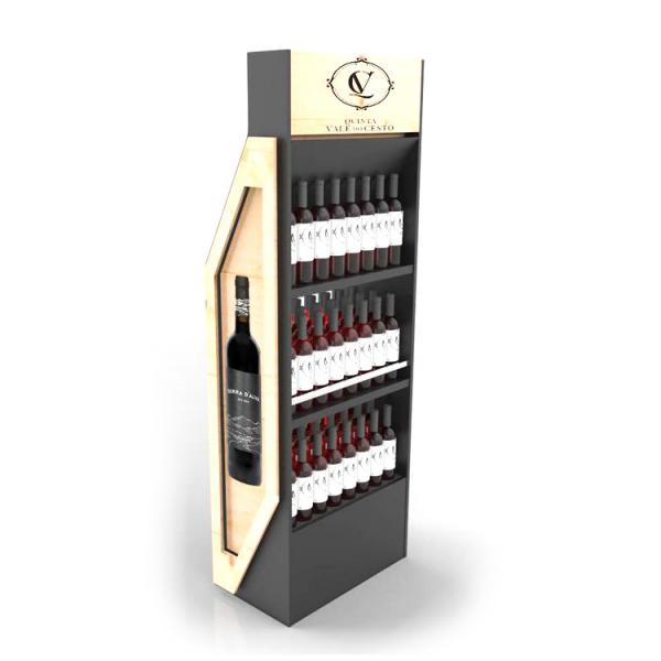 Quality Customized Free Standing Wine Display Stand Wine Rack Wood Storage Wooden for sale
