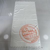 China Large size wholesale beach blanket towel custom beach towel fringe custom high quality light weight beach towel printed factory