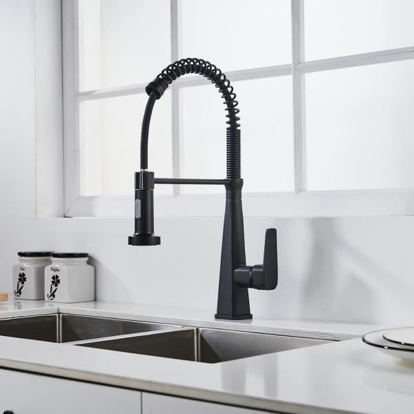 Quality Brass Single Lever Handle Pull Down Kitchen Faucet With Two Function Sprayhead for sale