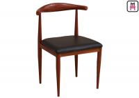 China Cafe Wood Grain Metal Kitchen Chairs With Cushions / Armless W47 * D45 * H78 Cm factory