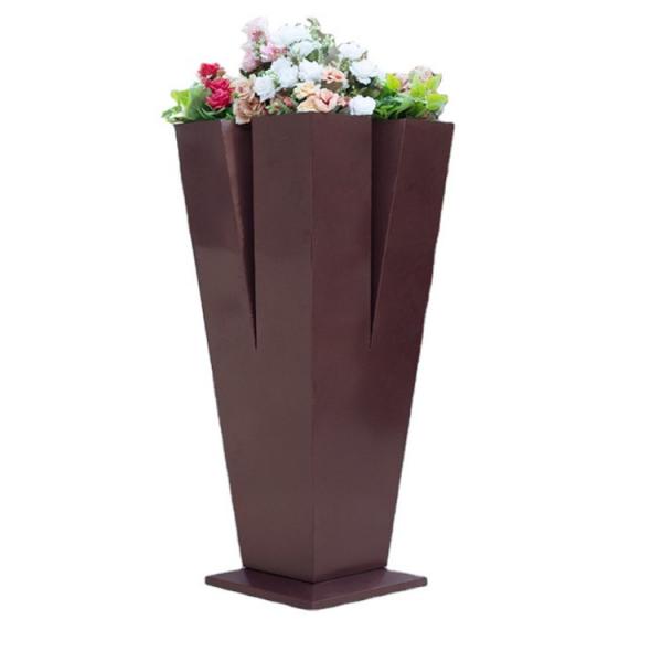 Quality X Type Rose Gold Stainless Steel Plant Pots Cross Tall Vertical for sale