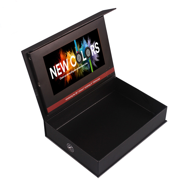 China 7 inch LCD screen boxes custom packaging and media LCD video gift box for advertising video box factory
