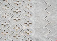 China African Bridal Cotton Eyelet Lace Fabric , Embroidered Cotton Lace Curtain Fabric factory