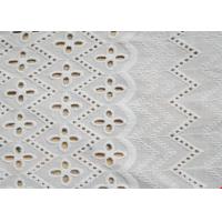 China African Bridal Cotton Eyelet Lace Fabric , Embroidered Cotton Lace Curtain Fabric factory