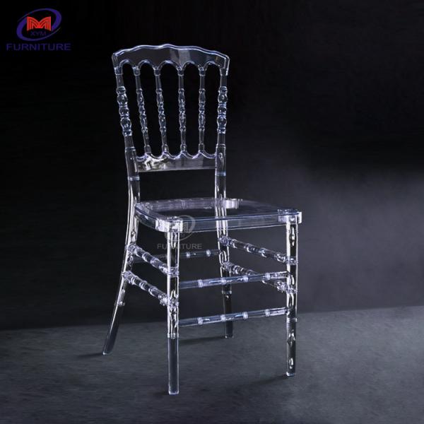 Quality Modern Stacking Crystal Wedding Chiavari Chair Clear Resin Acrylic Napoleon Chair for sale