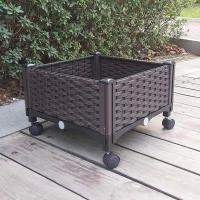 Quality Anti Corrosion Terrace Plastic Planter On Wheels For Fruit Trees 40cm Length for sale