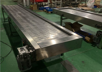 China Zzgenerate Freezer Assembly Line Stainless Steel Slat Chain Conveyor for Sale factory