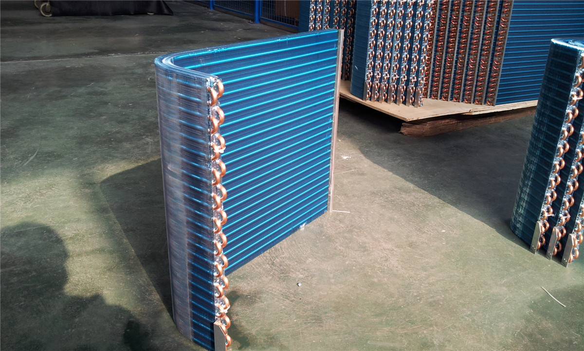 China Tubo de cobre azul condensador de aletas factory
