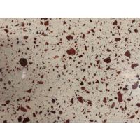 China 12MM Beige Artificial Quartz Slabs With Red Rust Glass Bathroom Vanity Top factory