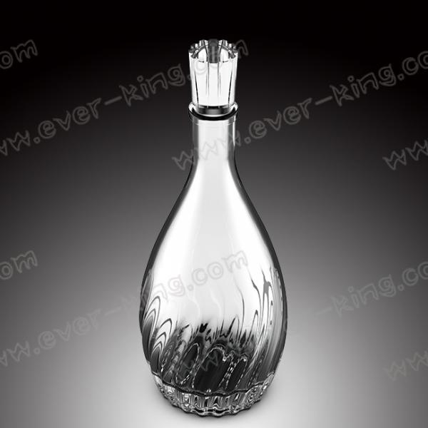 Quality Crystal White Flint Glass Bottle 750ML For Luxury Liquor for sale