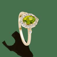 China Gold oval beautiful, elegant  peridot ring, vintage shape and natural, bright oval peridot factory
