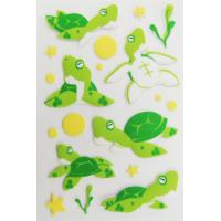 Quality 3D Dimensional Baby Scrapbook Stickers , Green Turtle Small Animal Stickers for sale