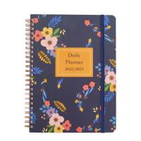 China Colorful Weekly Planner Notepad Hard Cover Gold Spiral Notebook For School Inner Pages 73 Sheets factory