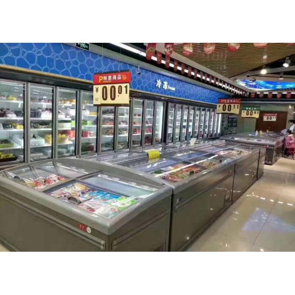 Quality Integral Supermarket Island Freezer Chiller Cabinets For Frozen Chickens for sale