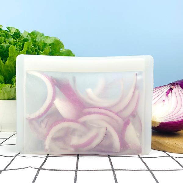 Quality 1000ML C Style Silicone Food Bag Washable Non Toxic Dishwasher Safe for sale