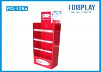 China Folding Floor Acrylic Display Stands , Red Custom Corrugated Floor Displays factory