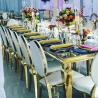 China Luxury Hotel Wedding Table And Chairs Stainless Steel Leg With Morrored Top factory