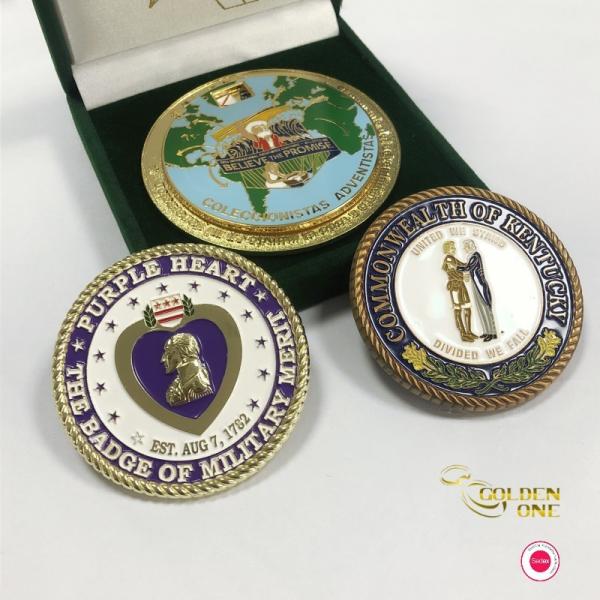 Quality Round Zinc Alloy Metal Challenge Coins Masonic Custom Gold For Business Gift for sale