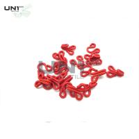 China Women'S Underwear Brass Bra Hooks 17mm X  9mm Size Red Color With Nylon Fabric factory