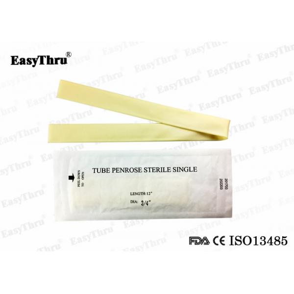 Quality Yellow Smooth Latex Penrose Tubing , Multipurpose Penrose Surgical Drain for sale