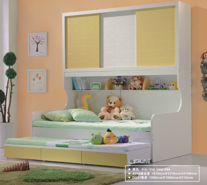 China kids bed with sliding-door wardrobe furniture,#A216 factory